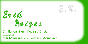 erik moizes business card